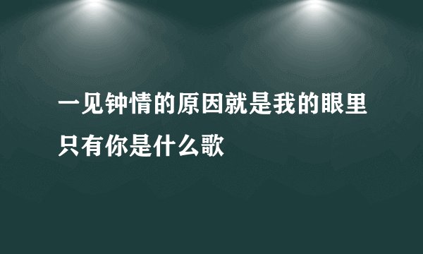 一见钟情的原因就是我的眼里只有你是什么歌