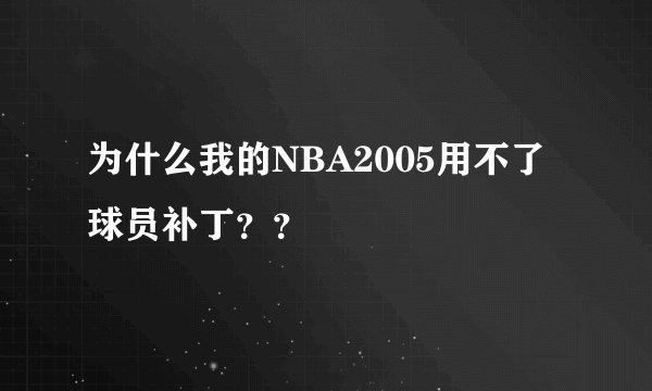 为什么我的NBA2005用不了球员补丁？？