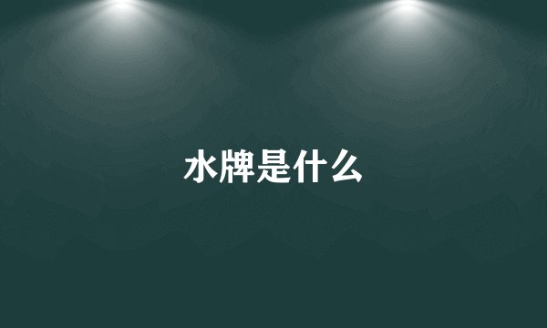 水牌是什么