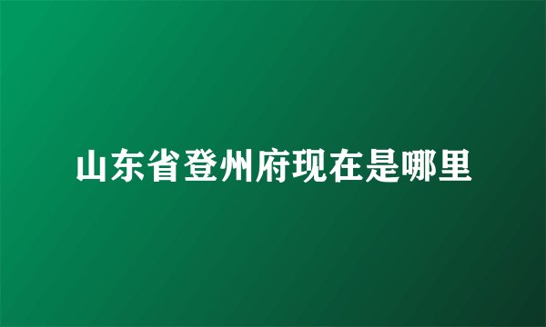 山东省登州府现在是哪里