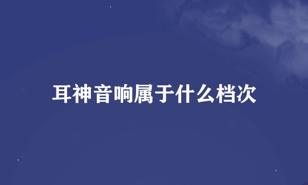 耳神音响属于什么档次
