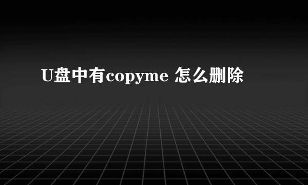 U盘中有copyme 怎么删除