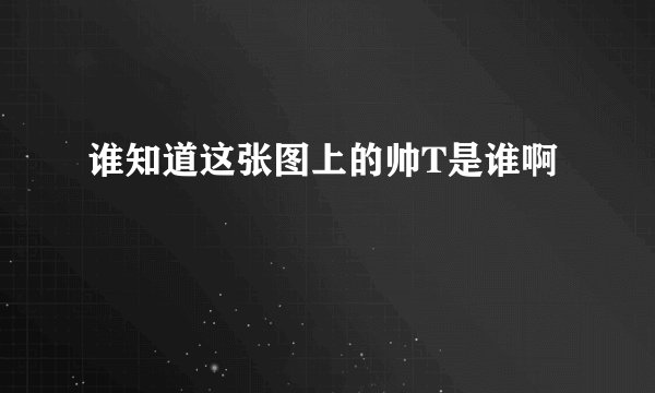 谁知道这张图上的帅T是谁啊