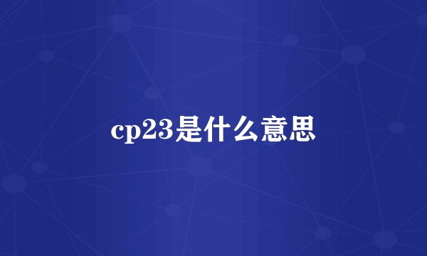 cp23是什么意思