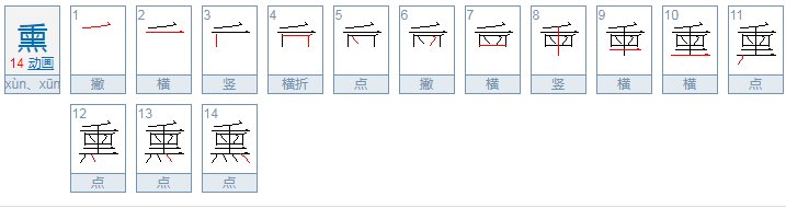 熏组词和部首