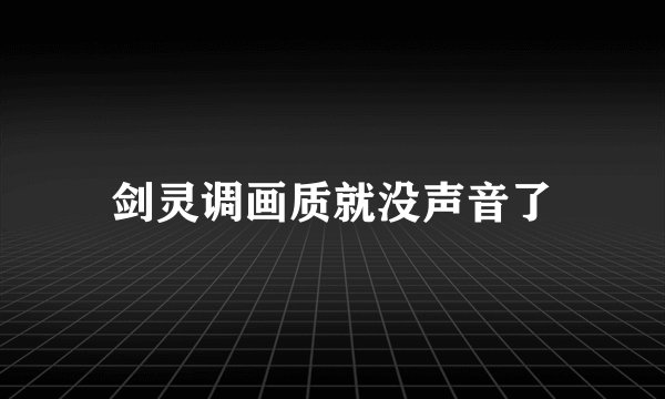 剑灵调画质就没声音了