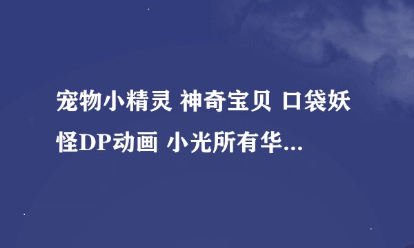 宠物小精灵 神奇宝贝 口袋妖怪DP动画 小光所有华丽大赛分别是那几集