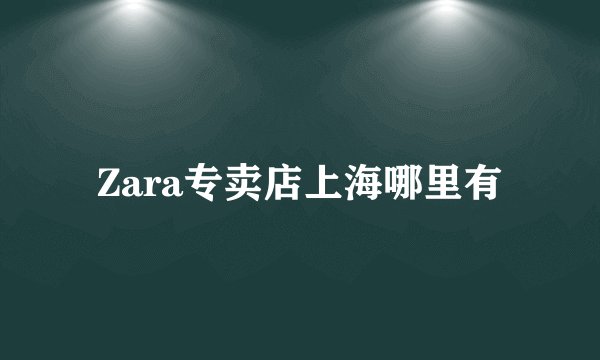 Zara专卖店上海哪里有