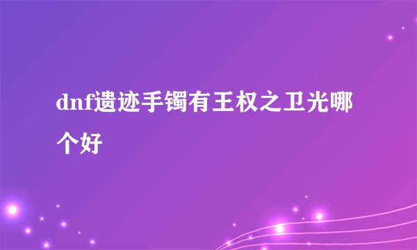 dnf遗迹手镯有王权之卫光哪个好