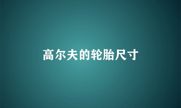 高尔夫的轮胎尺寸