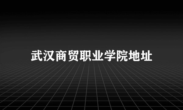 武汉商贸职业学院地址