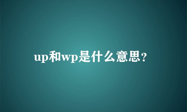 up和wp是什么意思？