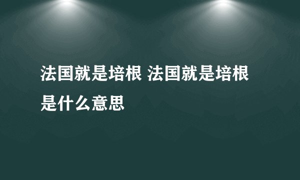 法国就是培根 法国就是培根是什么意思