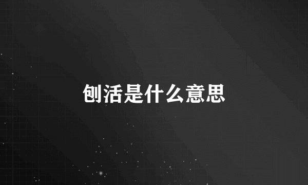 刨活是什么意思
