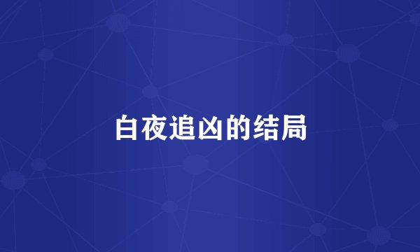 白夜追凶的结局