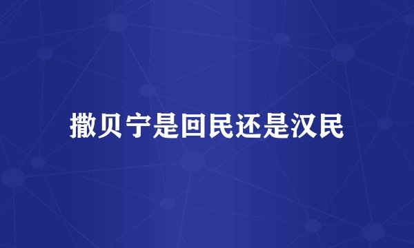 撒贝宁是回民还是汉民