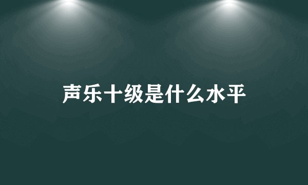 声乐十级是什么水平