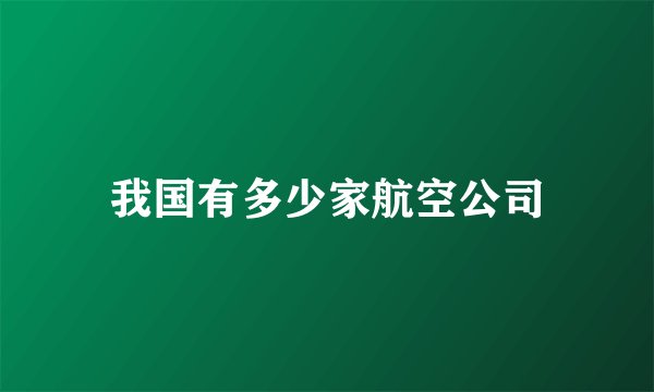 我国有多少家航空公司