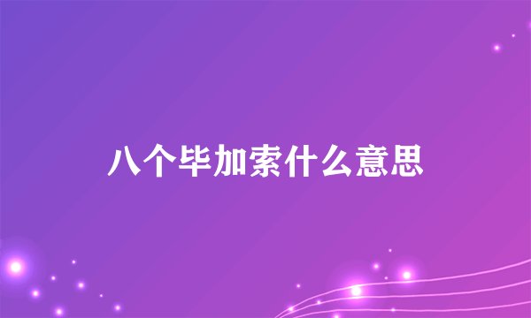 八个毕加索什么意思
