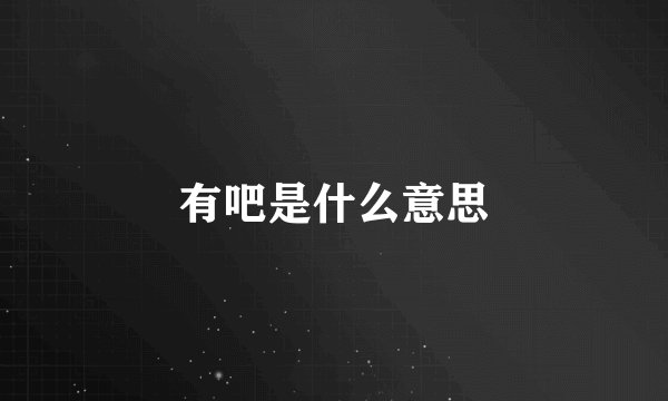 有吧是什么意思