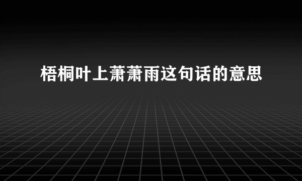 梧桐叶上萧萧雨这句话的意思