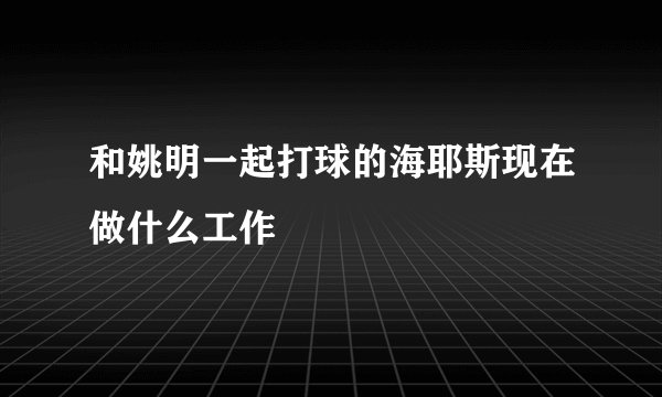 和姚明一起打球的海耶斯现在做什么工作