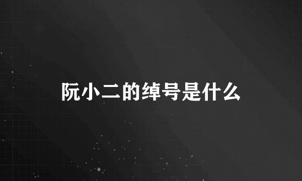 阮小二的绰号是什么