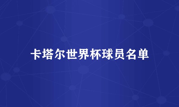 卡塔尔世界杯球员名单