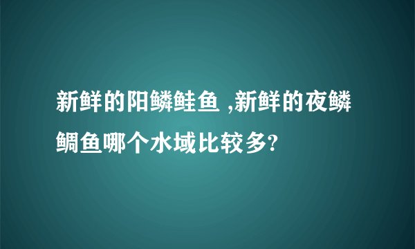 新鲜的阳鳞鲑鱼 ,新鲜的夜鳞鲷鱼哪个水域比较多?