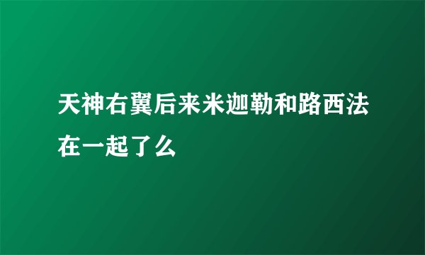 天神右翼后来米迦勒和路西法在一起了么