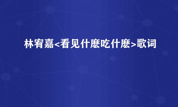 林宥嘉<看见什麽吃什麽>歌词