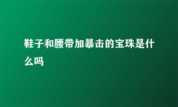 鞋子和腰带加暴击的宝珠是什么吗