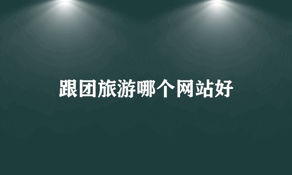 跟团旅游哪个网站好