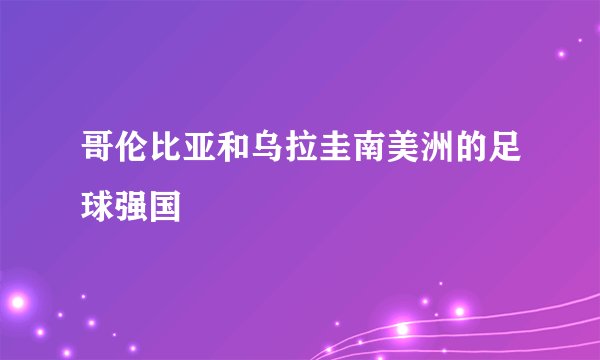 哥伦比亚和乌拉圭南美洲的足球强国