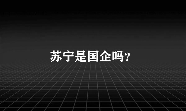 苏宁是国企吗？