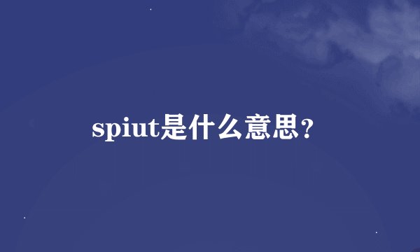 spiut是什么意思？