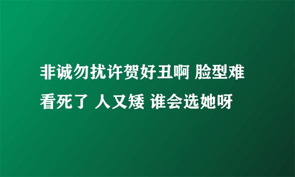 非诚勿扰许贺好丑啊 脸型难看死了 人又矮 谁会选她呀