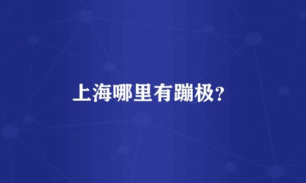 上海哪里有蹦极？
