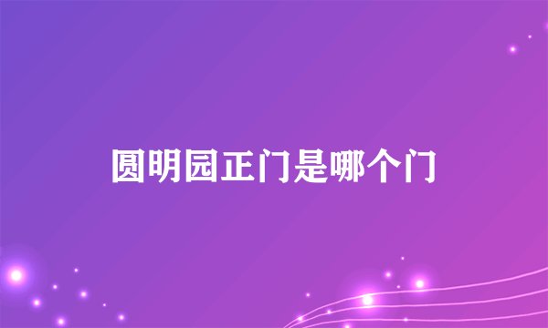 圆明园正门是哪个门