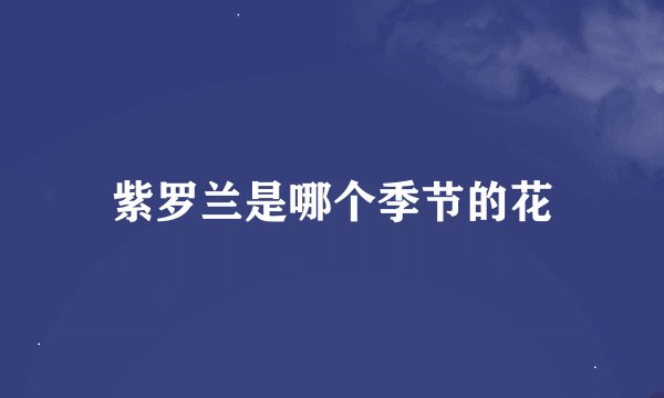 紫罗兰是哪个季节的花