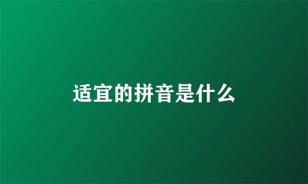 适宜的拼音是什么