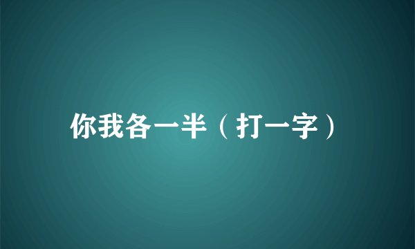 你我各一半（打一字）