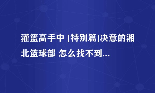 灌篮高手中 [特别篇]决意的湘北篮球部 怎么找不到它的出处 是ova吗 是官方的吗 日本放映时间呢