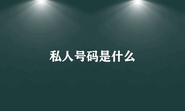私人号码是什么