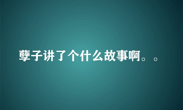 孽子讲了个什么故事啊。。