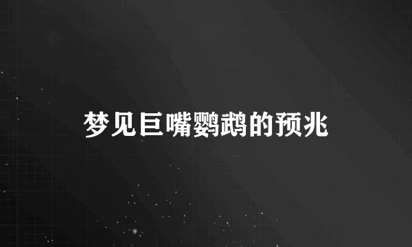 梦见巨嘴鹦鹉的预兆
