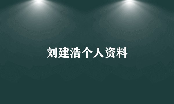 刘建浩个人资料