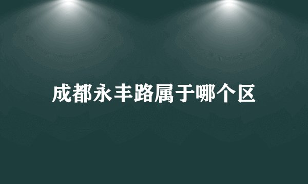成都永丰路属于哪个区