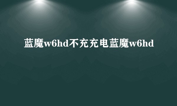 蓝魔w6hd不充充电蓝魔w6hd