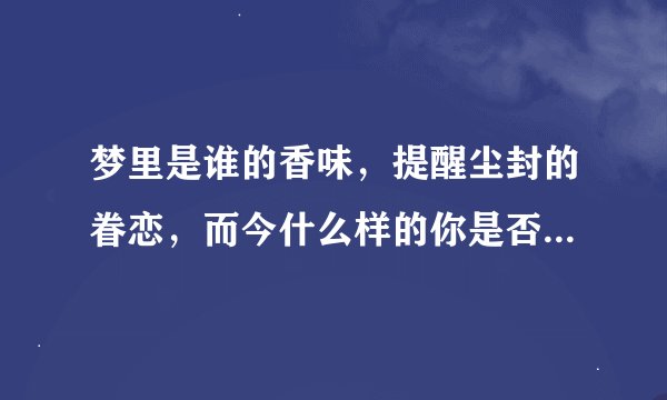 梦里是谁的香味，提醒尘封的眷恋，而今什么样的你是否也想念曾经    这是那个歌曲的歌词